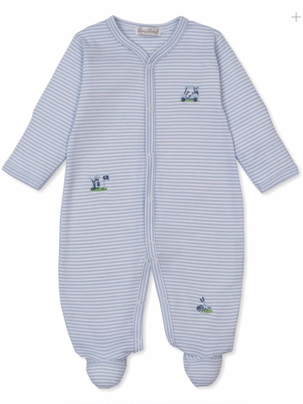 KISSY KISSY Striped Golf Championship Embroidered Pima Footie - 3-6M